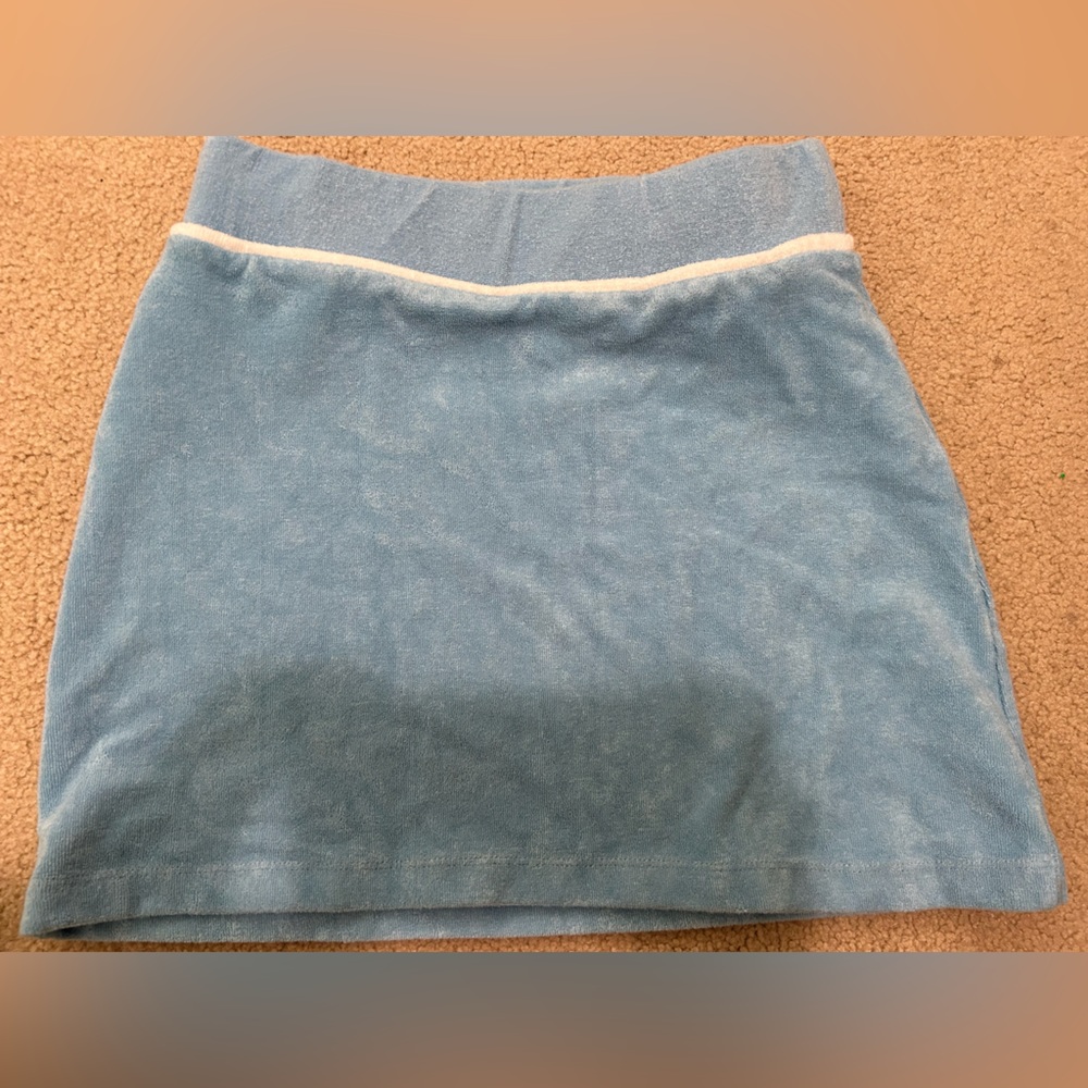 Light blue terrycloth skirt